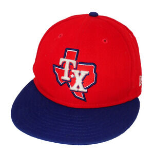 New Era 59Fifty Men Boys Texas Rangers State Alternate On Field Red Fitted 7 Cap